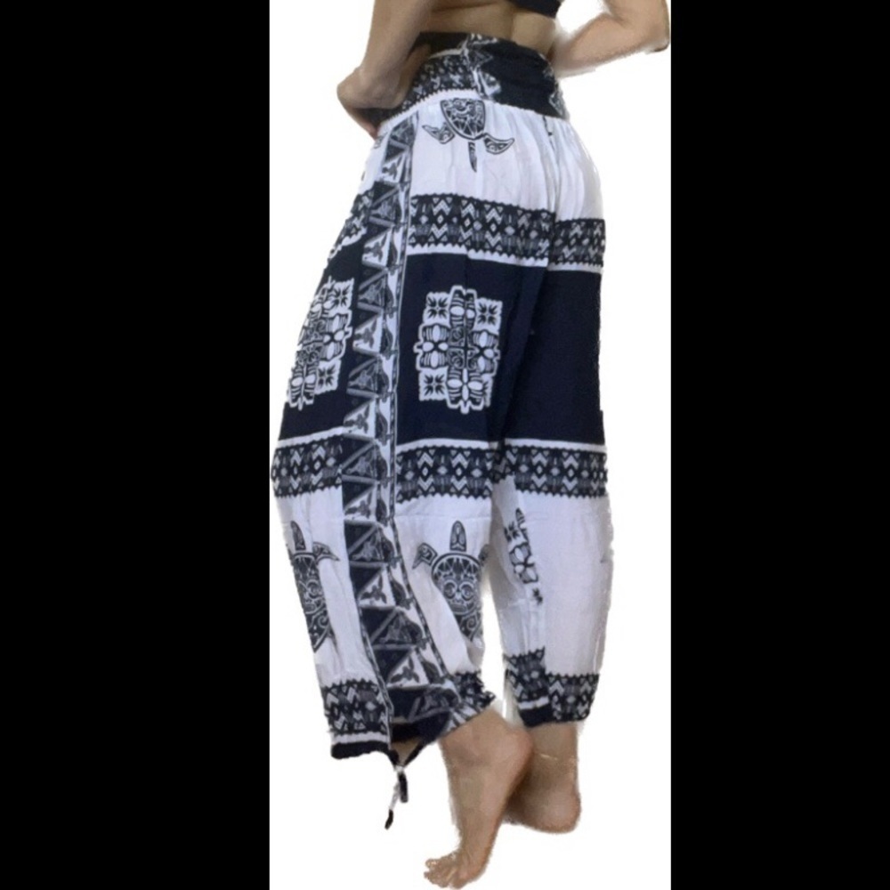 💙Summer turtle printed drawstring yoga pants